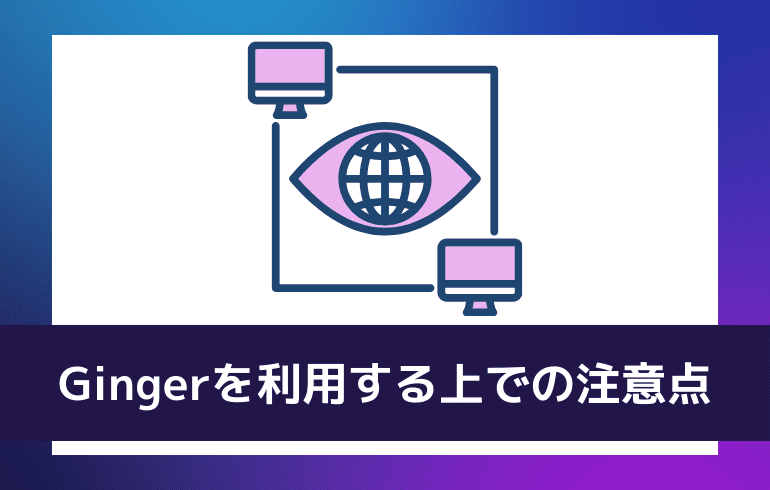 Gingerを利用する上での注意点