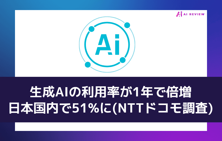 生成AIの利用率が1年で倍増、日本国内で51%に ― NTTドコモ調査