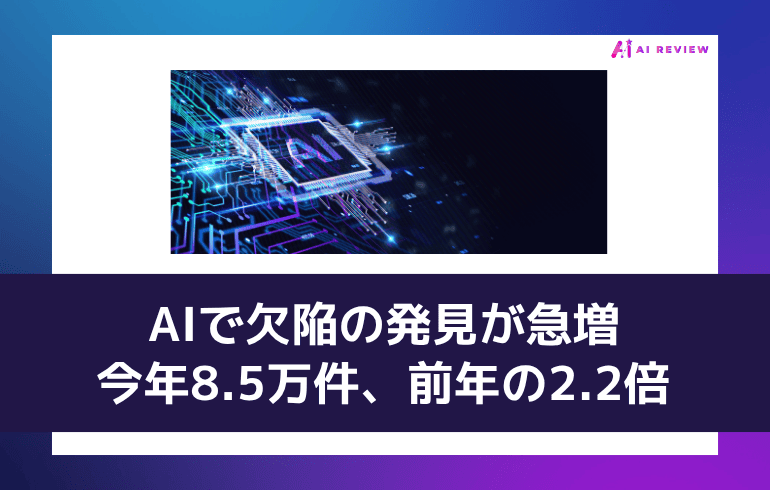 AIで欠陥の発見が急増——今年8.5万件、前年の2.2倍